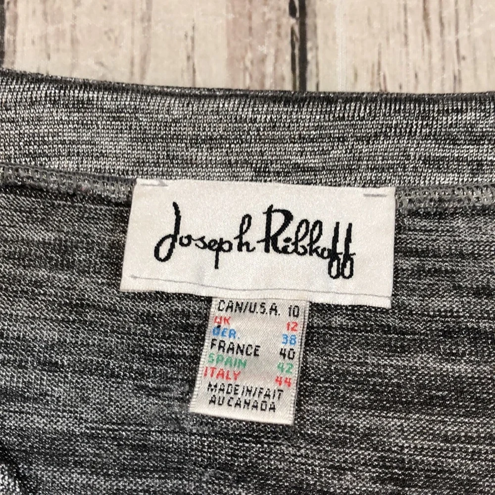 Joseph Ribkoff Shimmer Geometric Asymmetrical Top - Picture 2 of 11